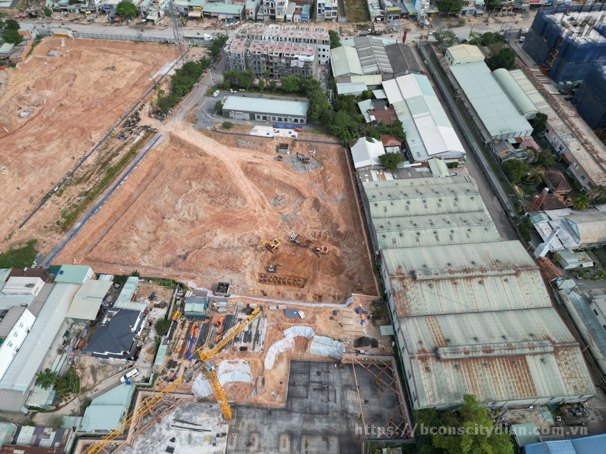 Tiến độ xây dựng căn hộ Bcons City Dĩ An - Tháp Green Topaz tháng 01/2023