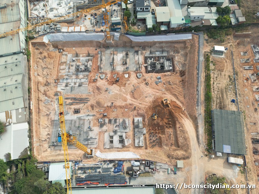Tiến độ xây dựng căn hộ Bcons City Dĩ An - Tháp Green Topaz tháng 03/2023